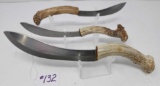 3 - Antler Handled Custom Skinning Knives