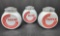 3 Pc Vintage FireKing Vitrock Red Circle Shaker Set