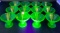 12 Piece Set of Vintage Green Depression Federal Glass Uranium Glass Sherbets