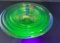 4 Vintage Hazel Atlas Green Depression Uranium Glass Mixing Bowls