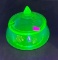 Vintage Green Depression Uranium Glass Jam or Honey Pot