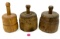 3 Vintage Wooden Butter Molds
