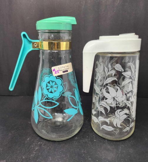 2 Vintage Glass Pitchers