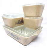 8 Pcs Vintage PYREX Homestead Refrigerator Dishes