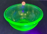 Vintage Anchor Hocking Green Depression Uranium Glass Small Mixing Bowl