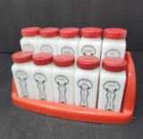Griffiths' 10 Pc Spice Set w/Red Plastic Holder