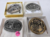 4 Belt Buckles 1984,5,7 And 1993 Old Threshers