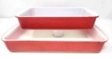 2 Vintage PYREX 231, 232 Pink Flamingo Dishes