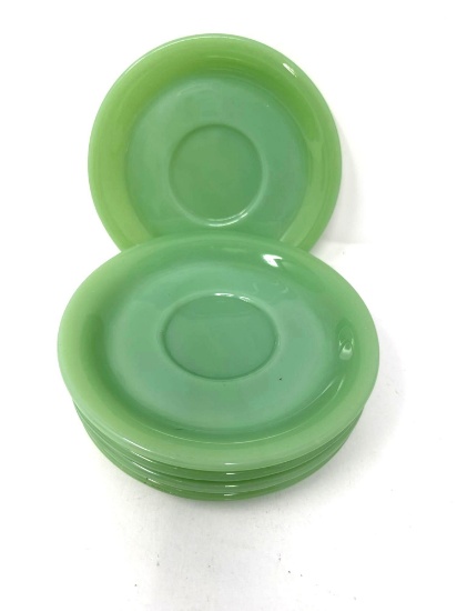 5 - Fire King Jadeite Restaurant Ware Saucers