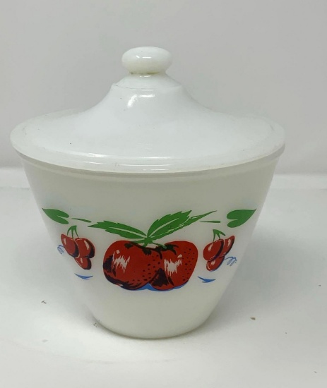 Fire King Apples Grease Jar