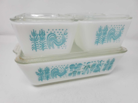 4Pc Set Butterprint/Amish Refrigerator Dishes