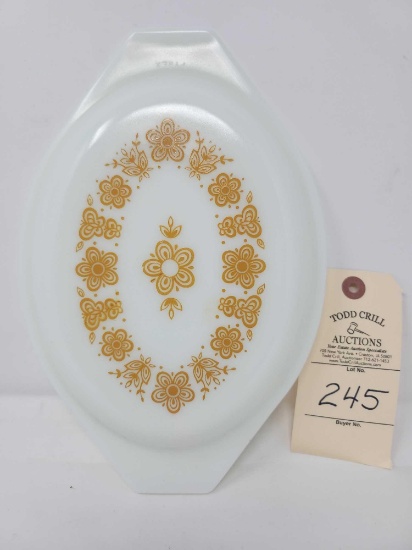 PYREX Butterfly Gold 043 Oval Casserole Lid Only