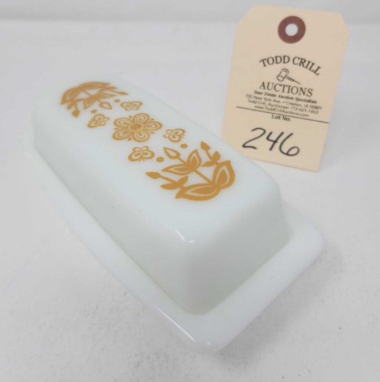 PYREX Butterfly Gold Butter Dish 72-B