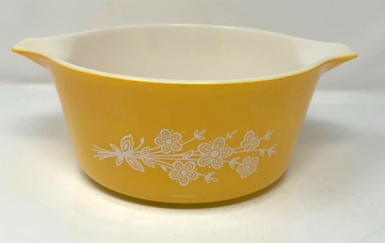Pyrex Butterfly Gold Redesign 474 Round Casserole