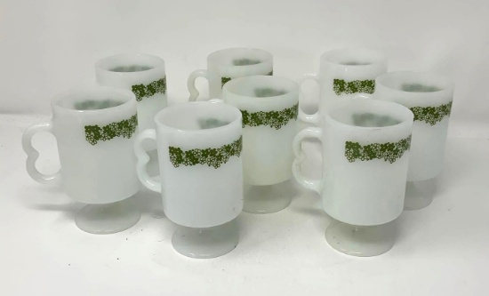 8 - Pyrex Spring Blossom Crazy Daisy Pedestal Mugs