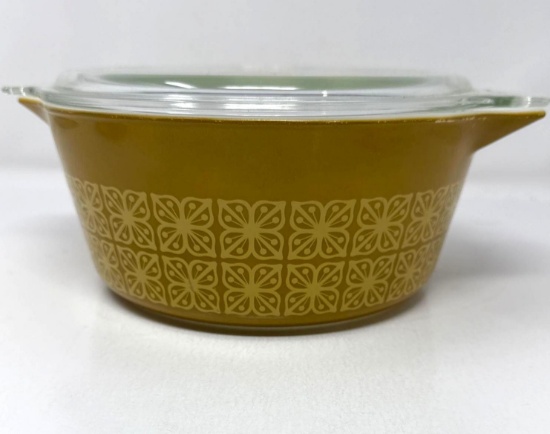 Pyrex Autumn Floral 475 Round Casserole w/ Lid
