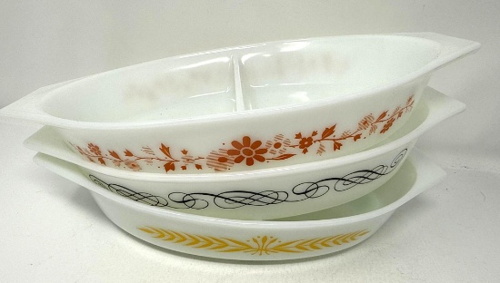 Pyrex Floral - Black Scroll - Royal Wheat 063 Casseroles