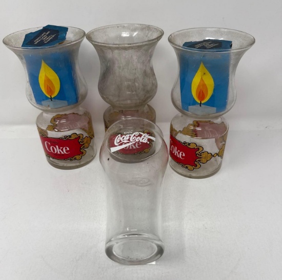 3 - Coke Candle Jars and Coke Glass