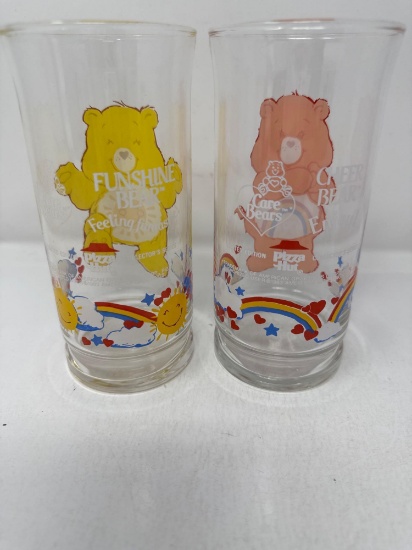2 - Care Bears Pizza Hut Collector Glasses for