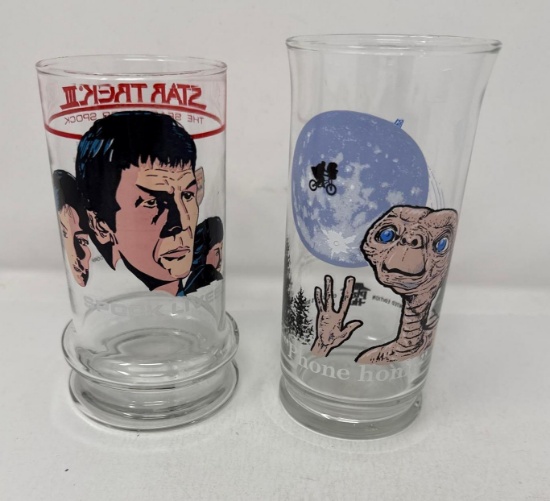 Star Trek and ET Collector Glasses