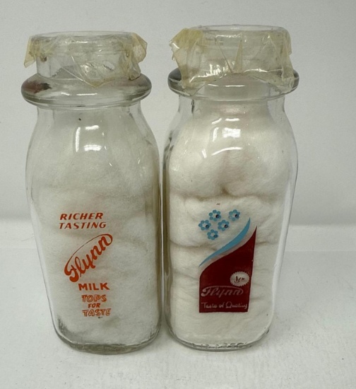 2 - Flynn 1/2 pt sq Milk Bottles
