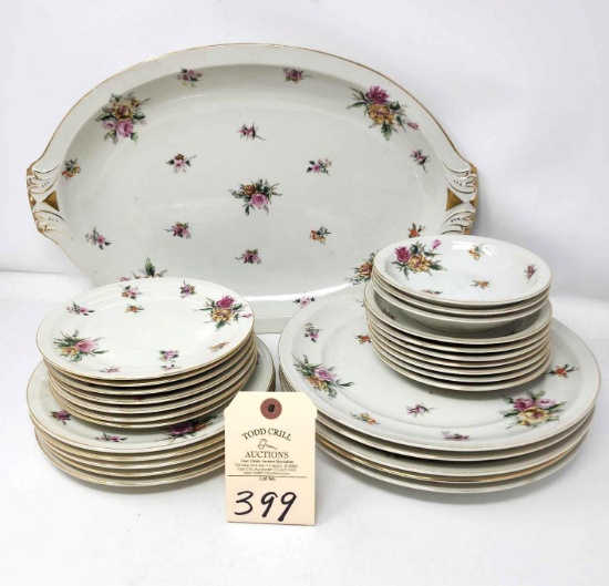 Empire Shape Meito China Garden Rose Ivory China