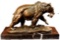 Bronze Grizzly Bear Hunting Fish River Sculpture Art Figurine