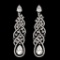 Rhodium Plated Clear Crystal Rhinestone Wedding Drop Dangle Earrings