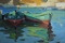 Original Oil Painting Plein Air Barcas Seascape On Canvas By Anna Gusarova