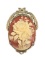 Vintage Carved Floral Brooch Pendant