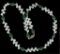 AAA Pearl & Gen. Malachite Vine Necklace w/14k GF beads ~ Handmade