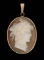 A Carved Shell Cameo Brooch in 14k Gold Pendant