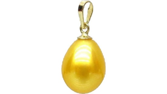 11-13mm Perfect Gold South Sea Pearl 14k Gold Pendant