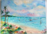 Signed Beach Painting, Malcom Forbes Collection