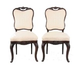 Pair of Mid19thc Carved Rosewood Side Chairs