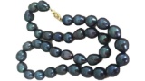 8-9mm Black Baroque Freshwater Pearl Necklace