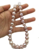 AAA+ 11-12MM South Sea Purple Baroque Pearl Necklace