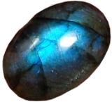 18.60 Cts Aaa Natural Labradorite Blue Flahsy Loose Gemstone Oval Shape Cabochon