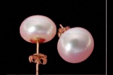 Huge 14k 10-11mm Natural Akoya White Pearls Earrings