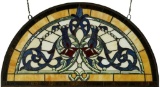 Half Round Tiffany Style Stained Glass Window Beveled Glass Panel , 34