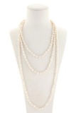 Designer White Fresh Water Pearl Strand Necklace