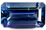 3.12 ct PGTL Certified Best Octagon Shape (11 x 6 mm) Bluish Violet Tanzanite
