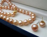 Genuine 7-8MM Natural Pink Akoya Cultured Pearl Necklace 18