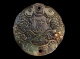 Chinese Carved Serpentine Double Fish Medallion Pendant