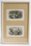 19thc Bon Homme Richard, Constitution Ship Prints