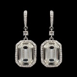 Rhodium Plated Clear Crystal Rhinestone Wedding Drop Dangle Earrings
