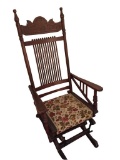 Late 19thc Victorian Oak Glyder Rocking Chair