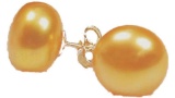 2017 new 7-8mm golden south sea pearl earrings 14K