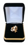18k Yellow Gold Pearl Cluster Ring