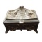 Baroque Floral Pewter Trinket, Jewel Casket Box